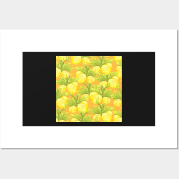 Graphic lemon on orange Wall Art by orsinha